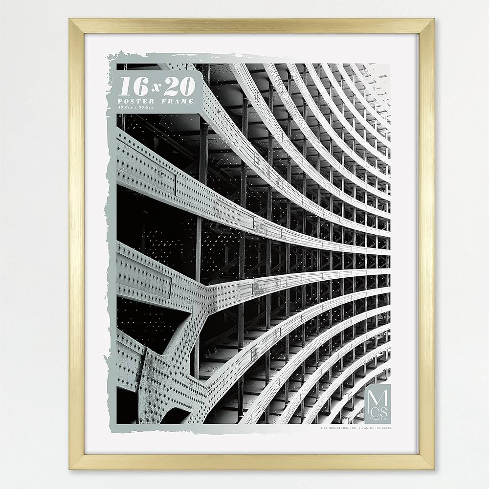 MCS Foundation 16x20 Poster Frame Traditional Brass, Vertical & Horizontal Wall Hanging Large Pic... | Amazon (US)