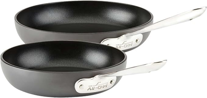 All-Clad HA1 Hard Anodized Nonstick Fry Pan Set 2 Piece, 8, 10 Inch Induction Oven Broiler Safe 5... | Amazon (US)
