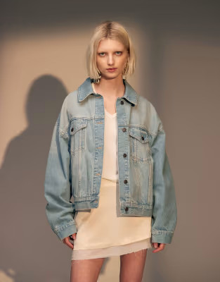 Topshop Balloon denim jacket in cloudy blue | ASOS | ASOS (Global)