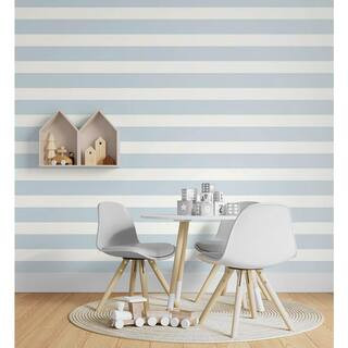 Luxe Haven Hampton Blue Designer Stripe Peel and Stick Wallpaper (Covers 40.5 sq. ft.) | The Home Depot