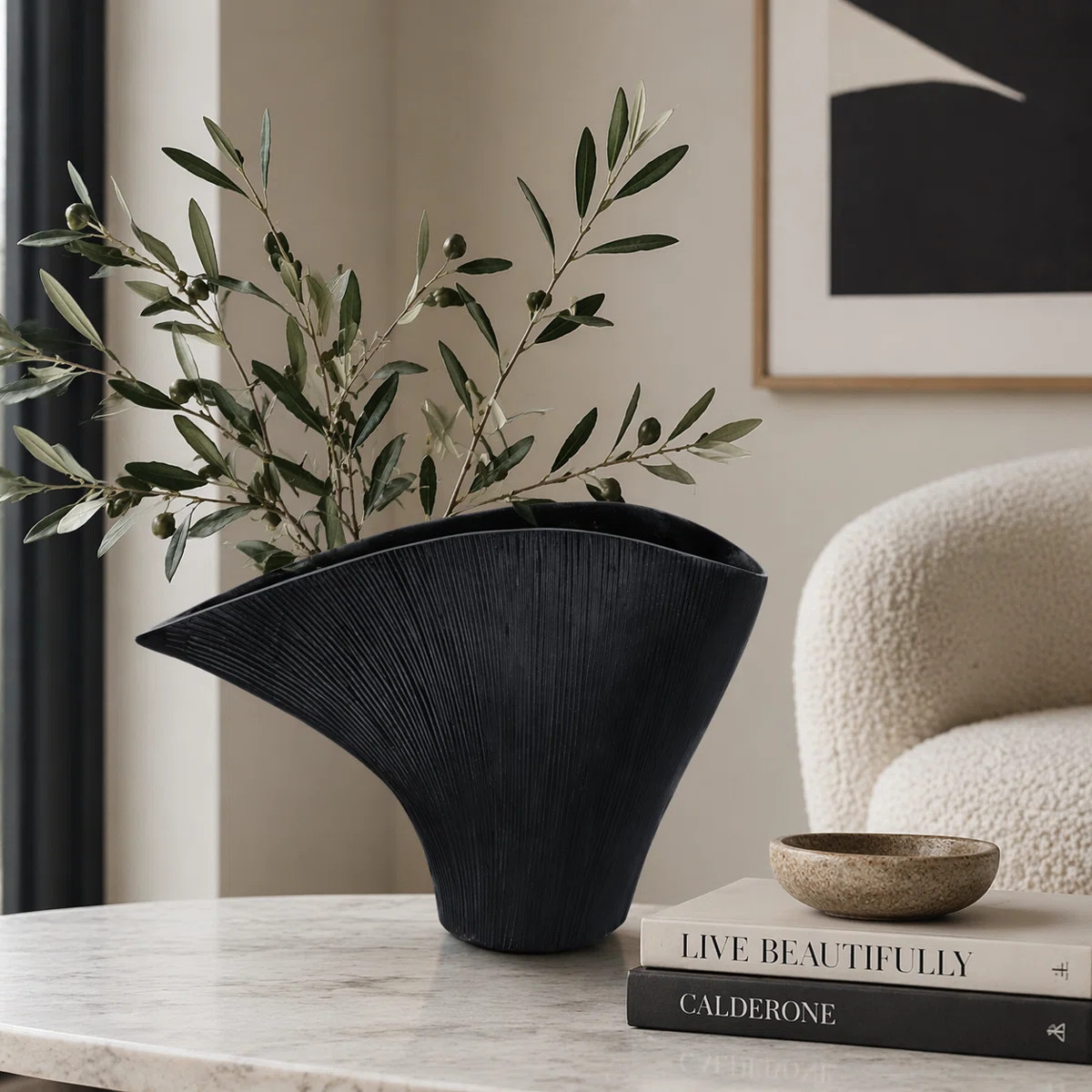 Modern Metal Table Vase for Home Decor - Decorative Flower Vase Accent for Tabletops, Consoles, a... | Wayfair North America