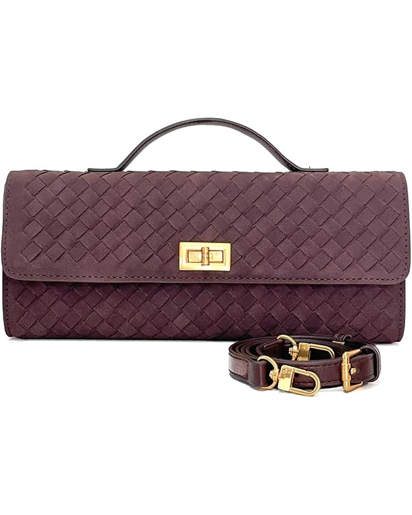 Woven Suede Clutch Purse for Women – Crossbody or Shoulder Evening Bag for Weddings, Parties, D... | Amazon (US)