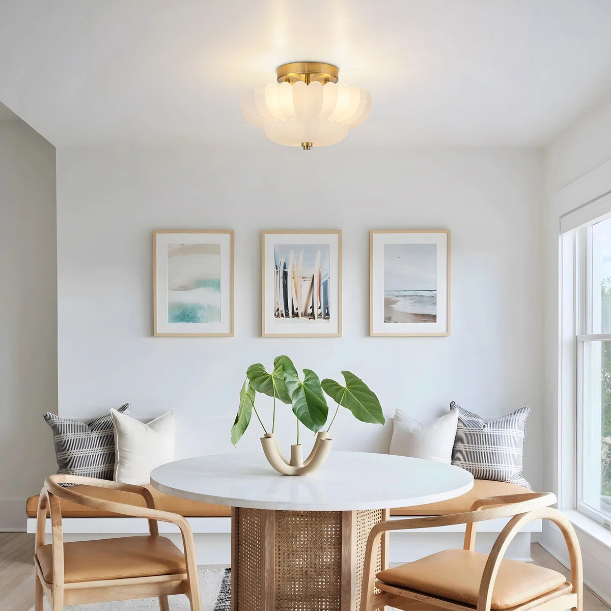 Junathean 3-Light Glass Flush Mount | Wayfair North America