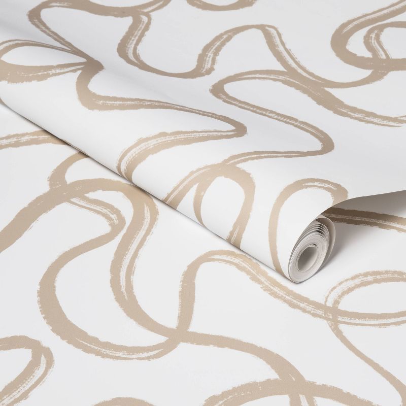 Abstract Doodle Peel & Stick Wallpaper Khaki - Opalhouse™ | Target