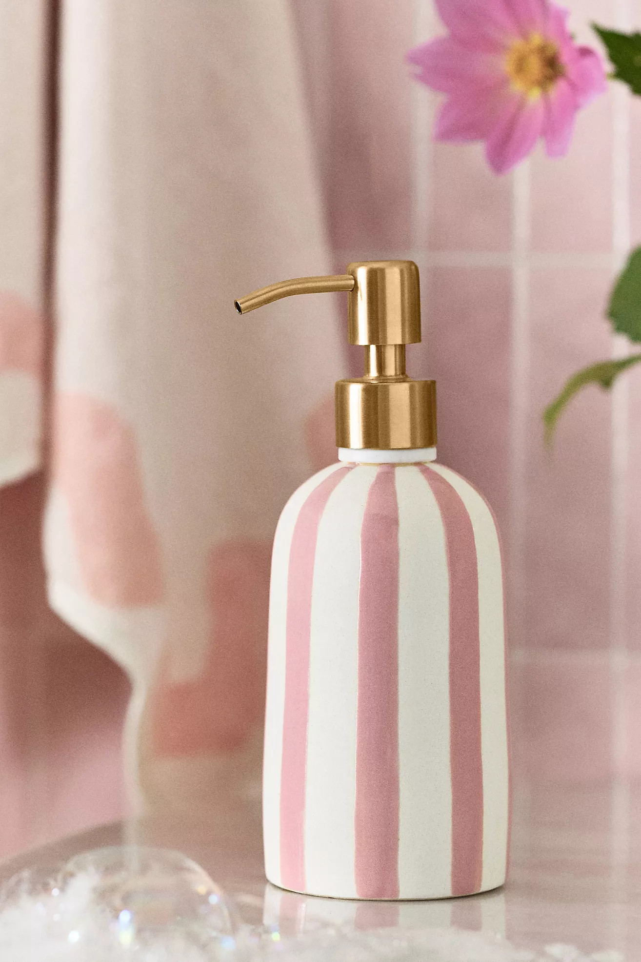 Striped Ceramic Soap Dispenser | Anthropologie (US)