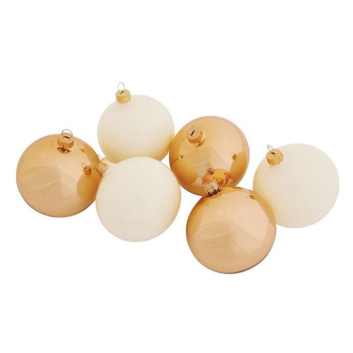 Classic Glass Ball Christmas Ornaments Set of 6 Blue & Silver | Ballard Designs, Inc.