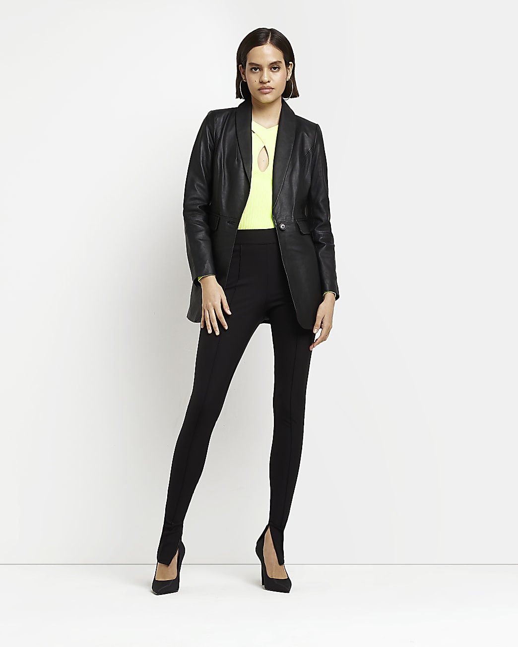 River Island Womens Black leather blazer | River Island (US)