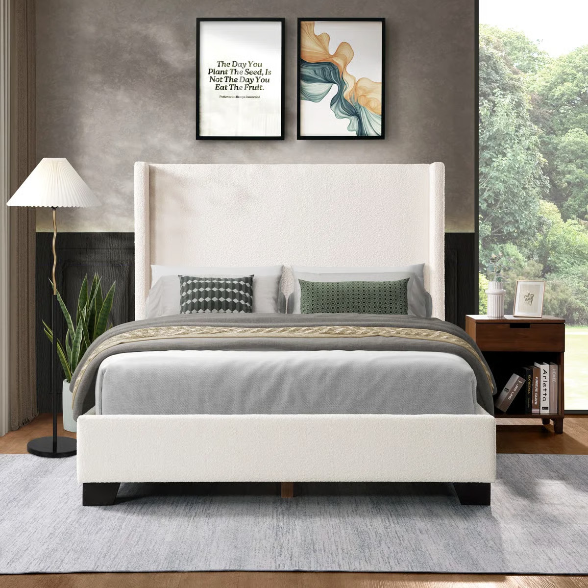 Latitude Run® Reinette Upholstered Wingback Platform Bed & Reviews | Wayfair | Wayfair North America