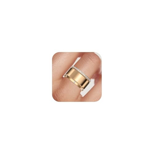 2-Pack 14K Gold Plated Stacking Rings for Oura Ring Gen 4/Oura Ring Gen 3, Cubic Zirconia Simulat... | Amazon (US)