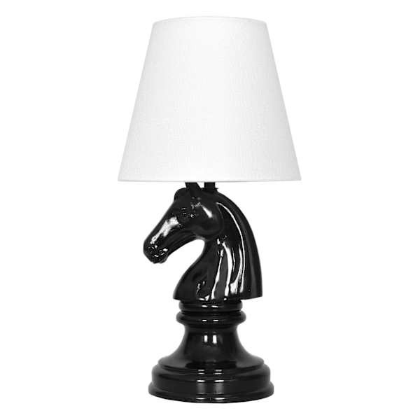 Black Resin Horse Chess Piece Lamp with Shade, 8" | At Home