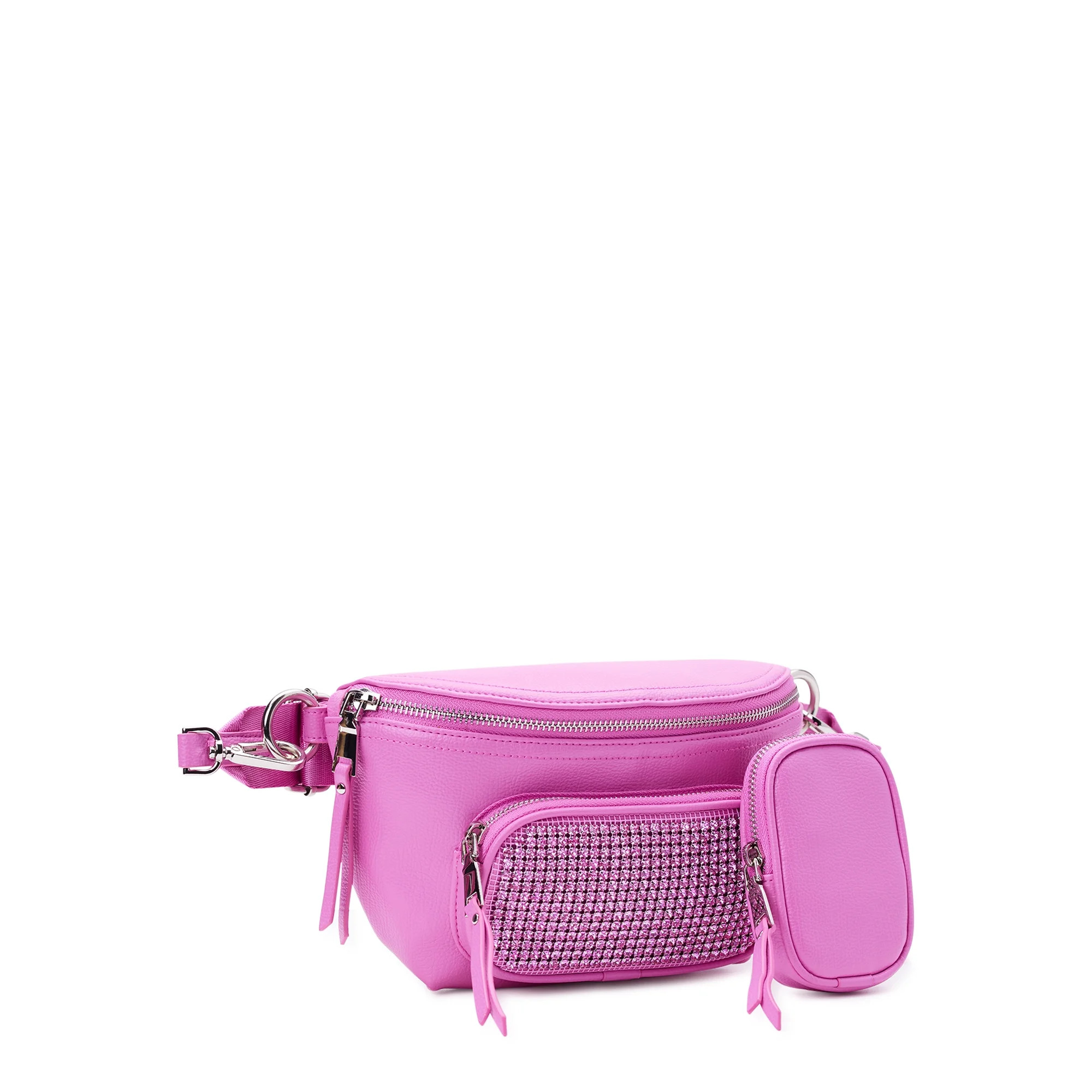 Madden NYC Women's Crystal Fanny Pack Crossbody, Pink - Walmart.com | Walmart (US)