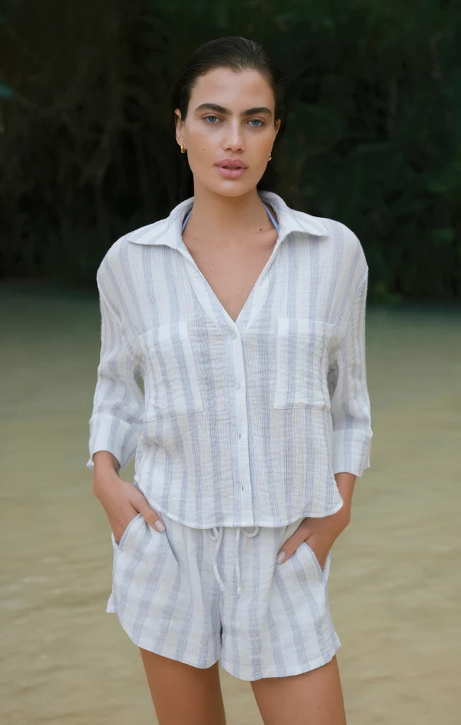 Helena Striped Airy Gauze Button Up | Z Supply