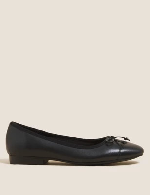Leather Bow Ballet Pumps | Marks & Spencer (UK)