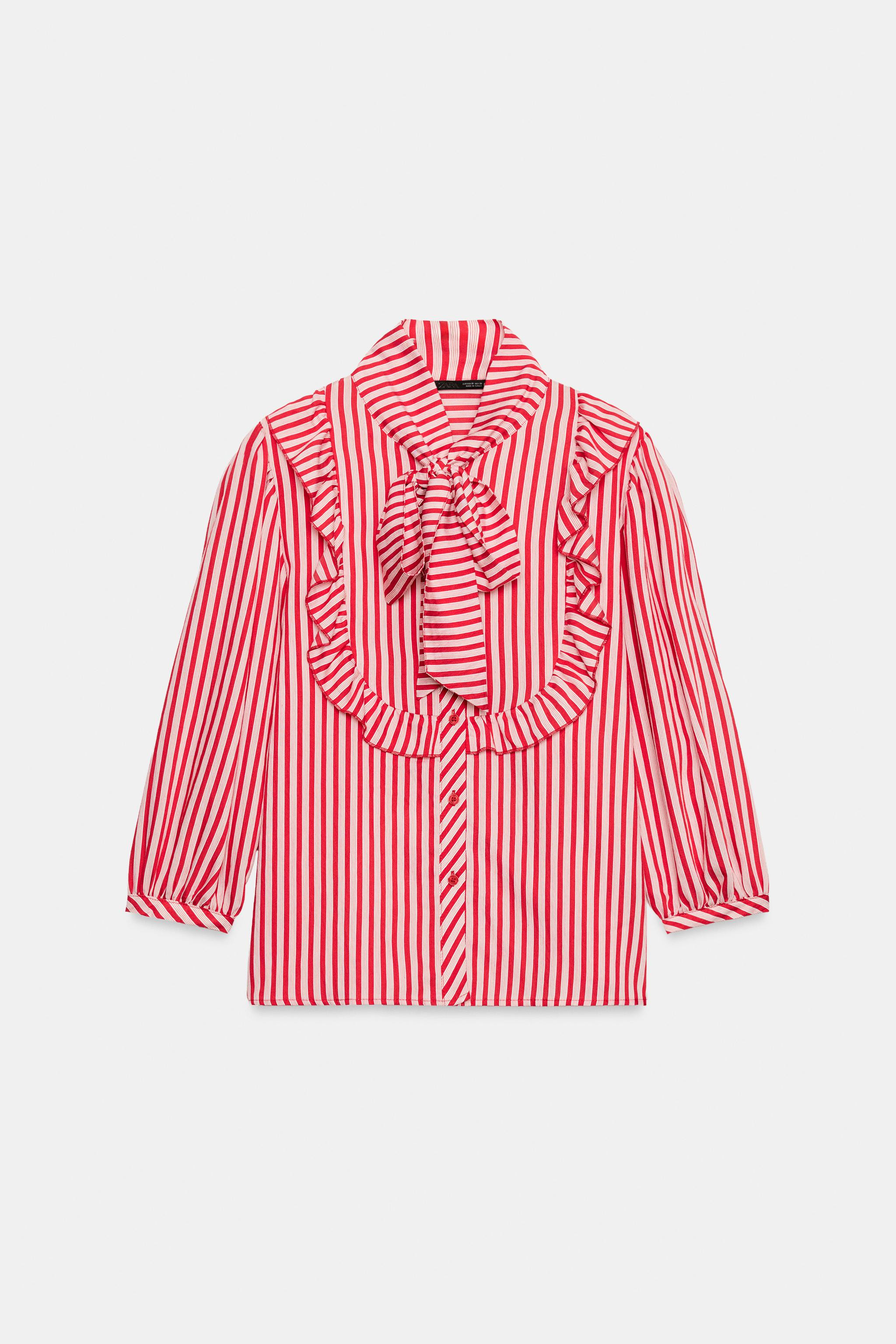 STRIPED BOW SHIRT | Zara US