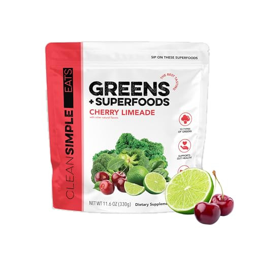 Clean Simple Eats Super Greens Powder, Cherry Limeade, 30 Servings | Amazon (US)