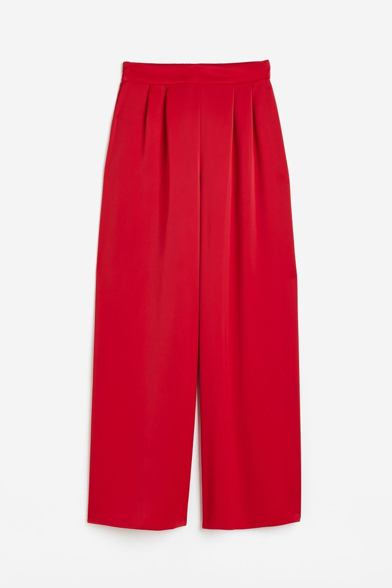 Wide-leg Pants - Red - Ladies | H&M US | H&M (US + CA)