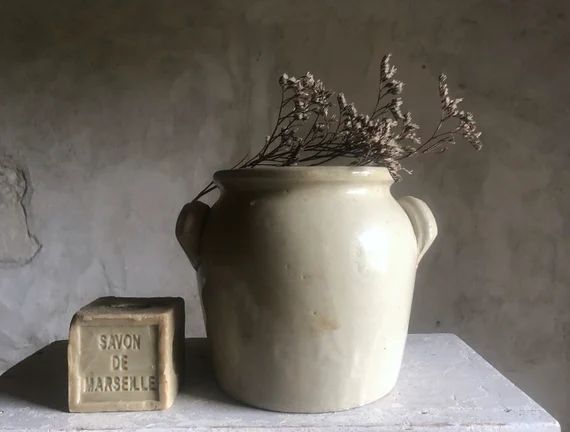 Antique French Glazed Rustic Confit Pot Stoneware. Beige | Etsy | Etsy (US)