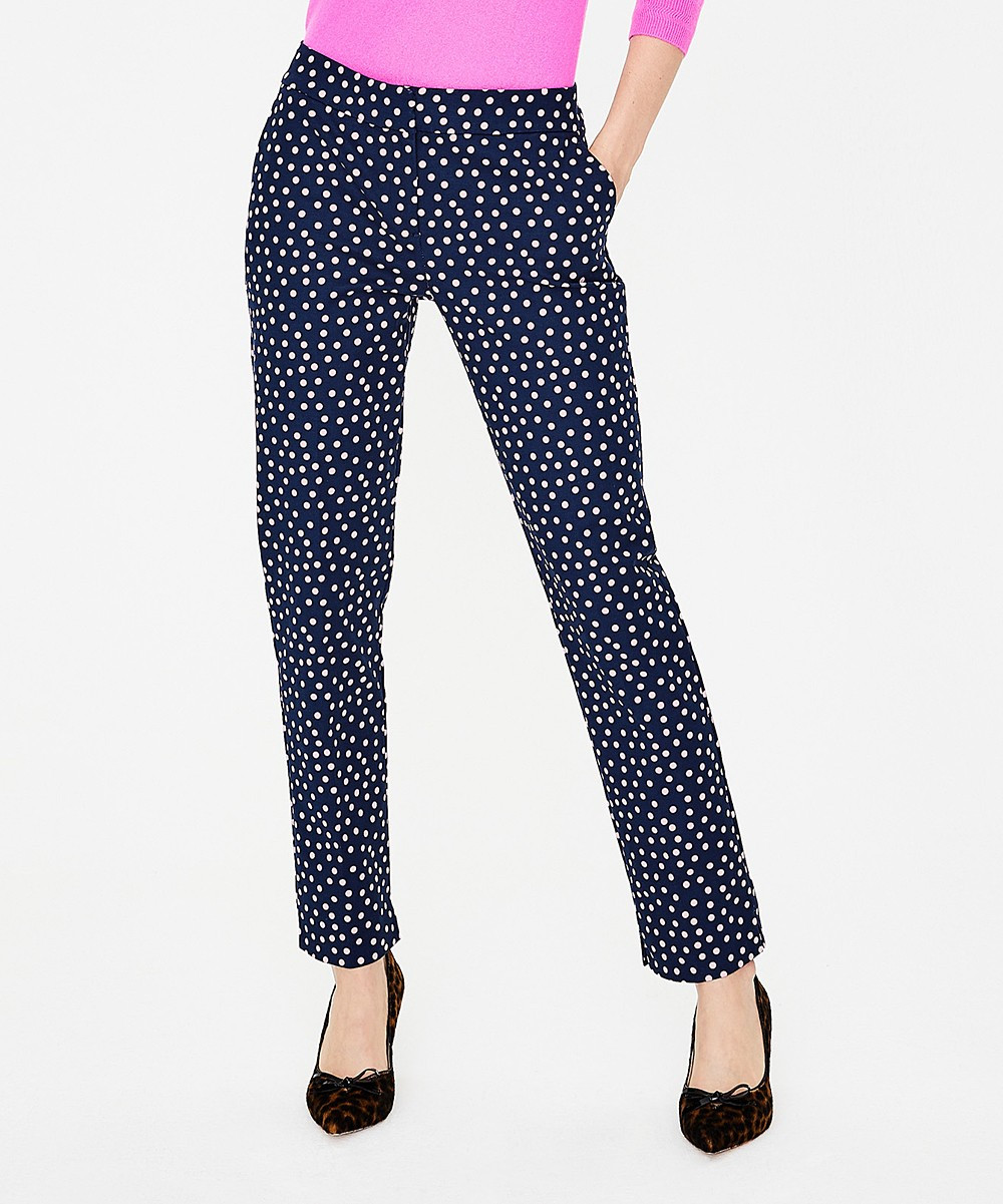 Boden Women's Casual Pants SPT - Navy Polka Dot Richmond Trouser Pants - Women | Zulily