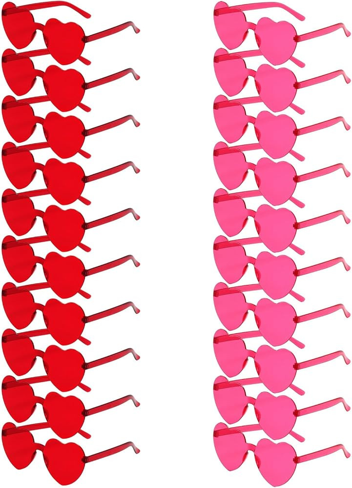 AEAHALY 20 Pairs Heart Sunglasses for Women and Kids Rimless Heart Shaped Sunglasses Heart Glasse... | Amazon (US)