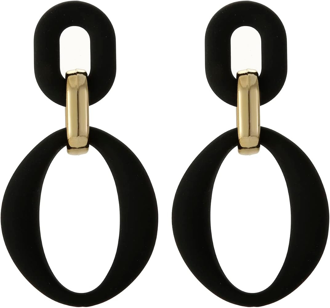 RUOFFETA Acrylic Rectangle Earrings, Fashion Acrylic Square/Oval/Hoop Statement Drop Earrings for... | Amazon (US)