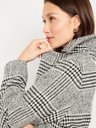 Belted Plaid Overcoat for Women | Old Navy (US)