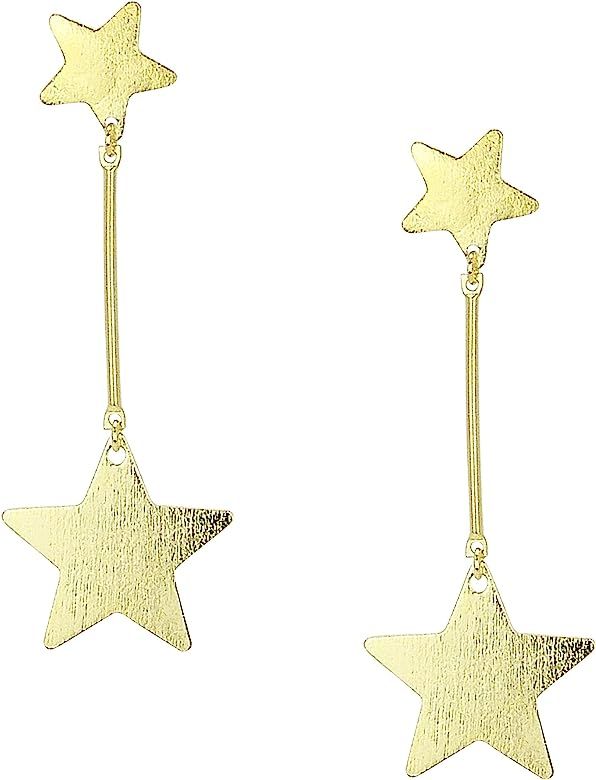 Vela Statement Dangle Star Earrings in Gold Plated | Amazon (US)