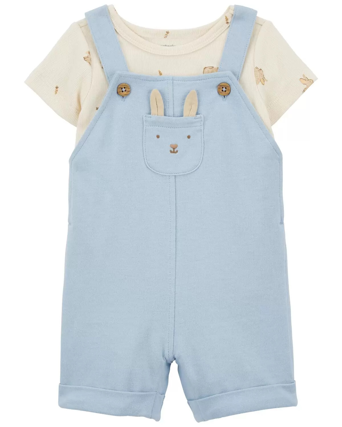 Blue/Cream Baby 2-Piece Tee & Bunny Shortall Set | carters.com | Carter's
