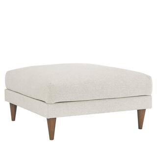 MODWAY Zoya Down Filled Overstuffed Ottoman in Ivory Fabric EEI-6481-HEI - The Home Depot | The Home Depot