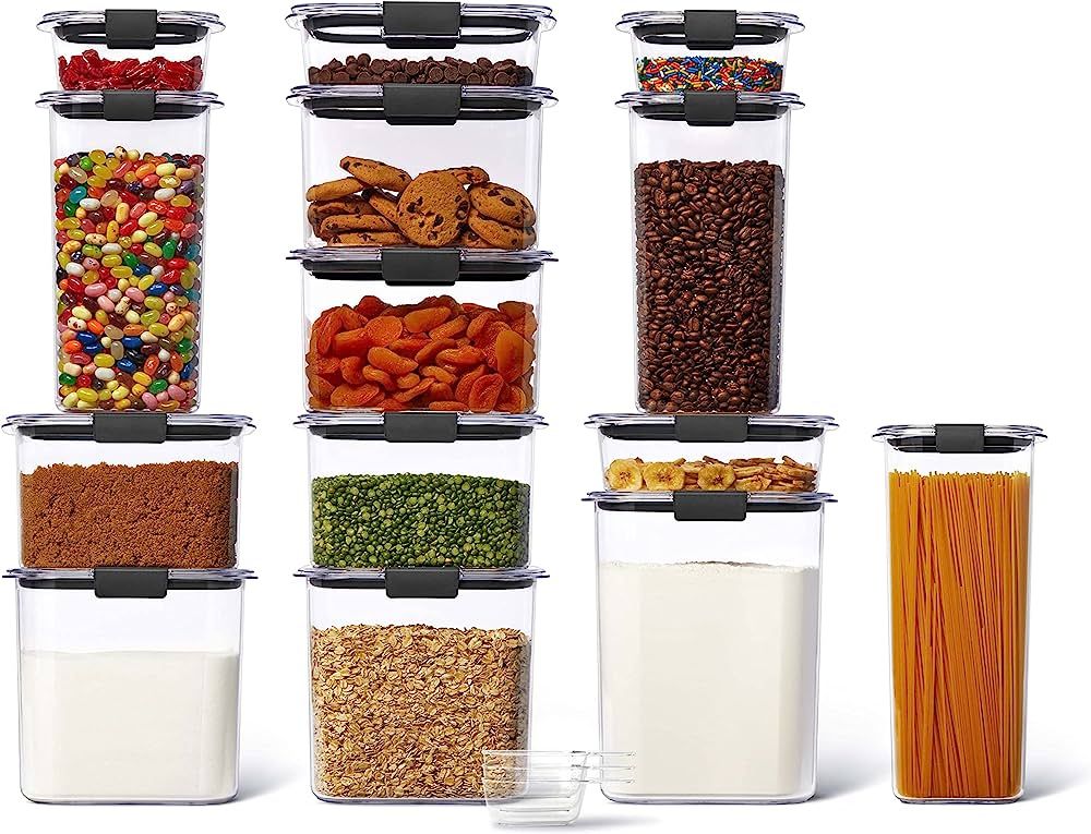Rubbermaid 31-Piece Brilliance Food Storage Containers for Pantry with Lids for Flour, Sugar, and... | Amazon (US)