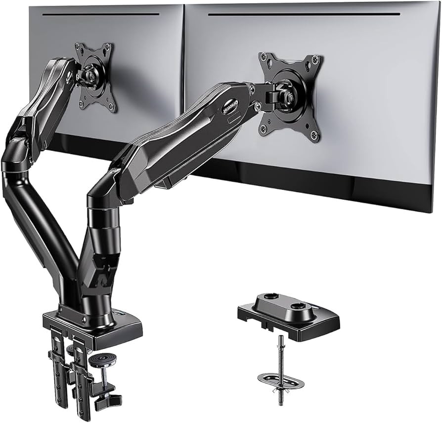 HUANUO Dual Monitor Stand - Full Adjustable Monitor Desk Mount Swivel Vesa Bracket with C Clamp, ... | Amazon (US)