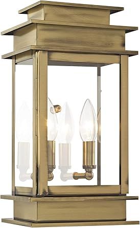 Livex 2014-01 Transitional Two Light Outdoor Wall Lantern from Princeton Collection Finish, Antiq... | Amazon (US)