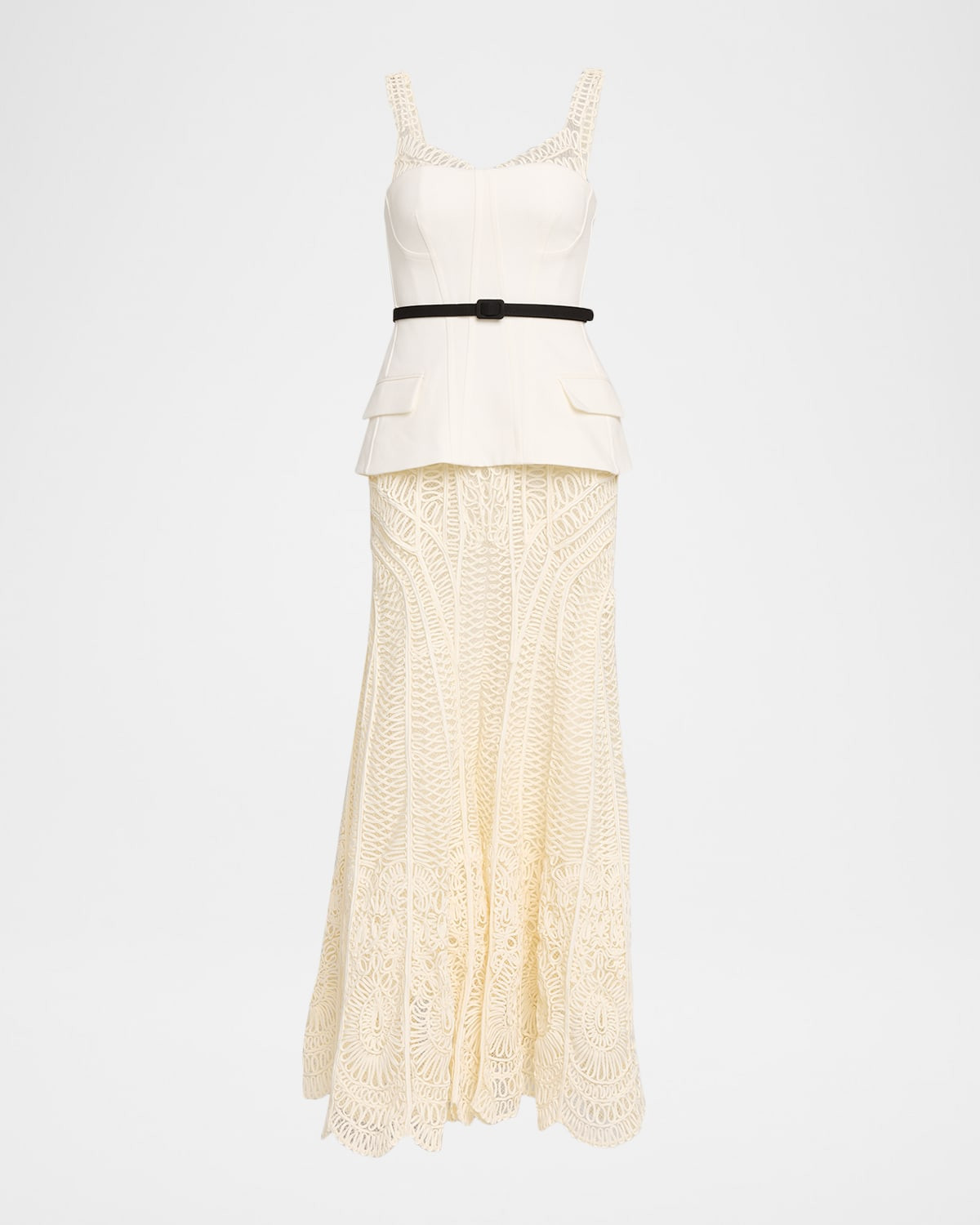 McKinnon Sleeveless Corseted Lace Gown | Neiman Marcus