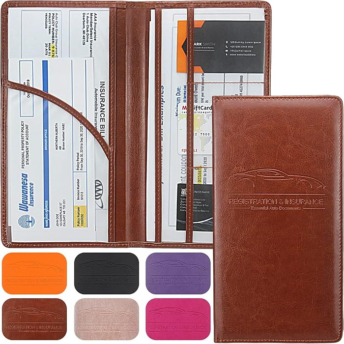 Premium Car Registration & Insurance Card Holder with Magnetic Shut, Vehicle Glove Box Car Organi... | Amazon (US)