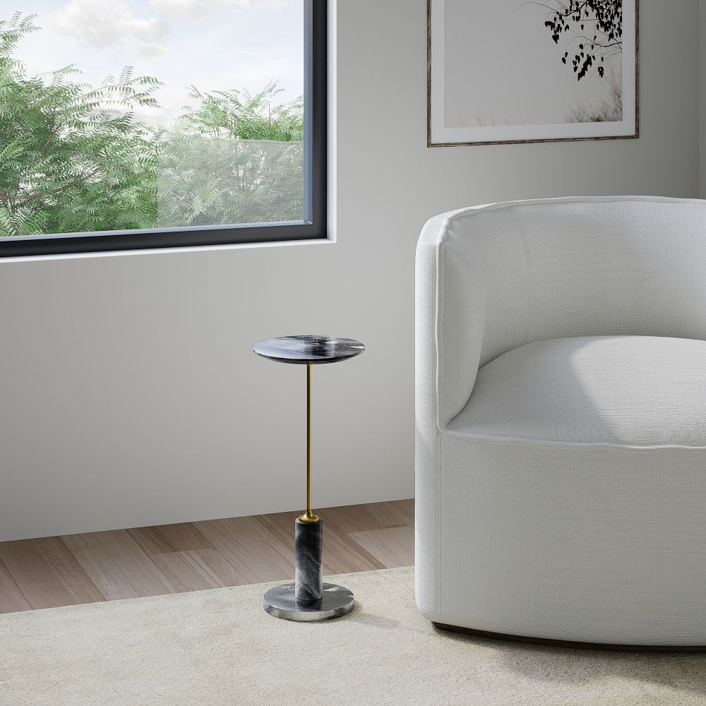 Vaughn Marble Drink Table (8.5") | West Elm (US)