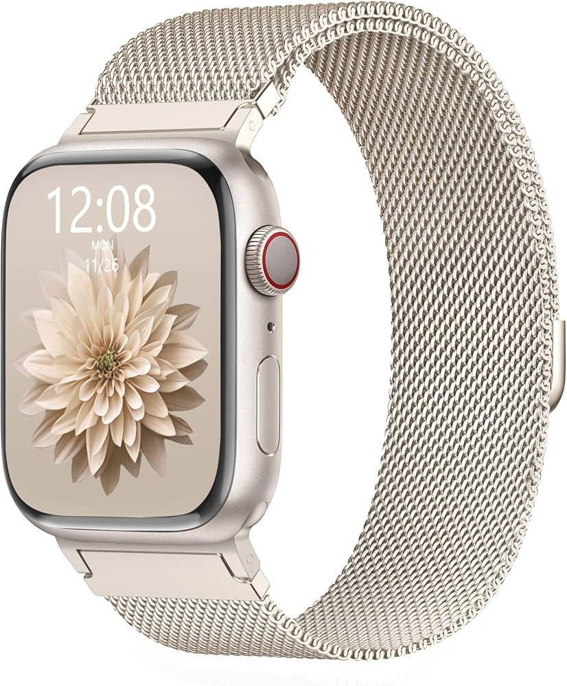 WANLISS Original Metal Milanese Loop Compatible with Apple Watch Band 38mm 40mm 41mm 42mm 44mm 45... | Amazon (US)
