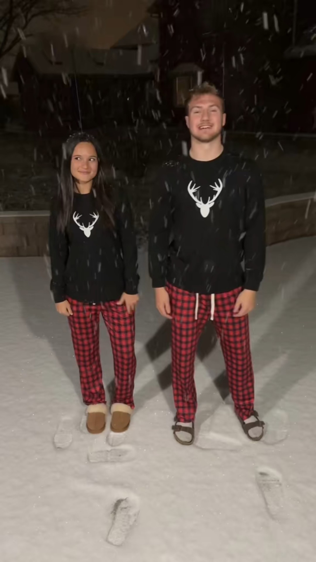 it’s matching Christmas pjs season! For reference I am in a size small and 5’4 and he is in a size large and 6’0