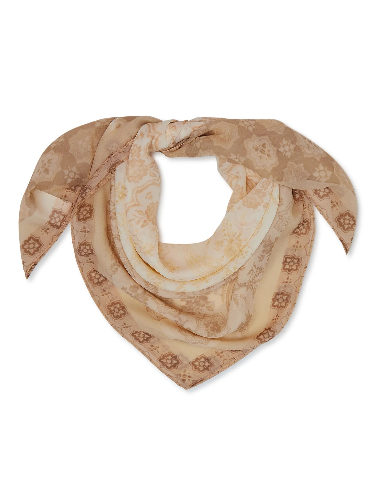 Time and Tru Women's Printed Scarf, Beige | Walmart (US)