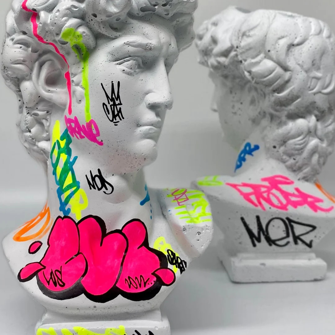 Statue Of David / Head Planter / Graffiti Planter / Pop Art / Street Art Decor / Graffiti Art / U... | Etsy (US)