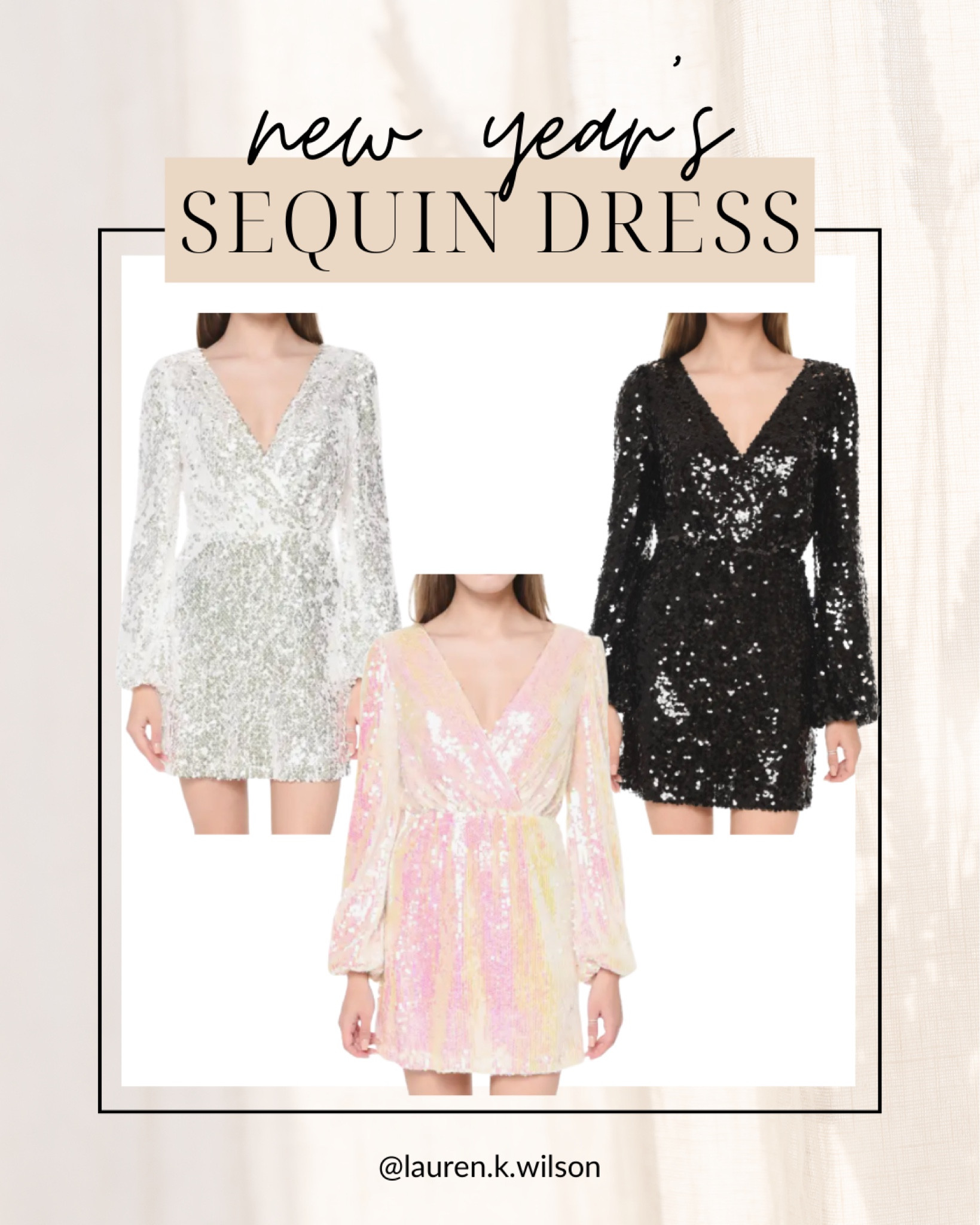 New years, holiday, party look, celebration, sequins, mini dress, puff sleeve, v neck 

#LTKHoliday #LTKstyletip #LTKSeasonal