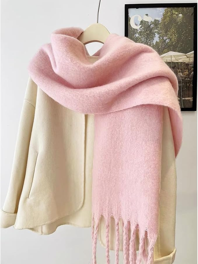 Large Chunky Scarf Oversized Fluffy Scarves Blanket Big Wool Thick Winter Warm | Amazon (US)