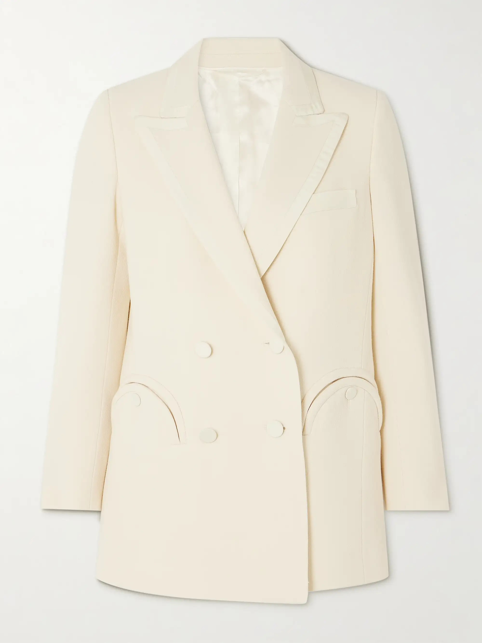 BLAZÉ MILANO Resolute Everyday double-breasted silk twill-trimmed wool-crepe blazer | NET-A-PORTER (UK & EU)