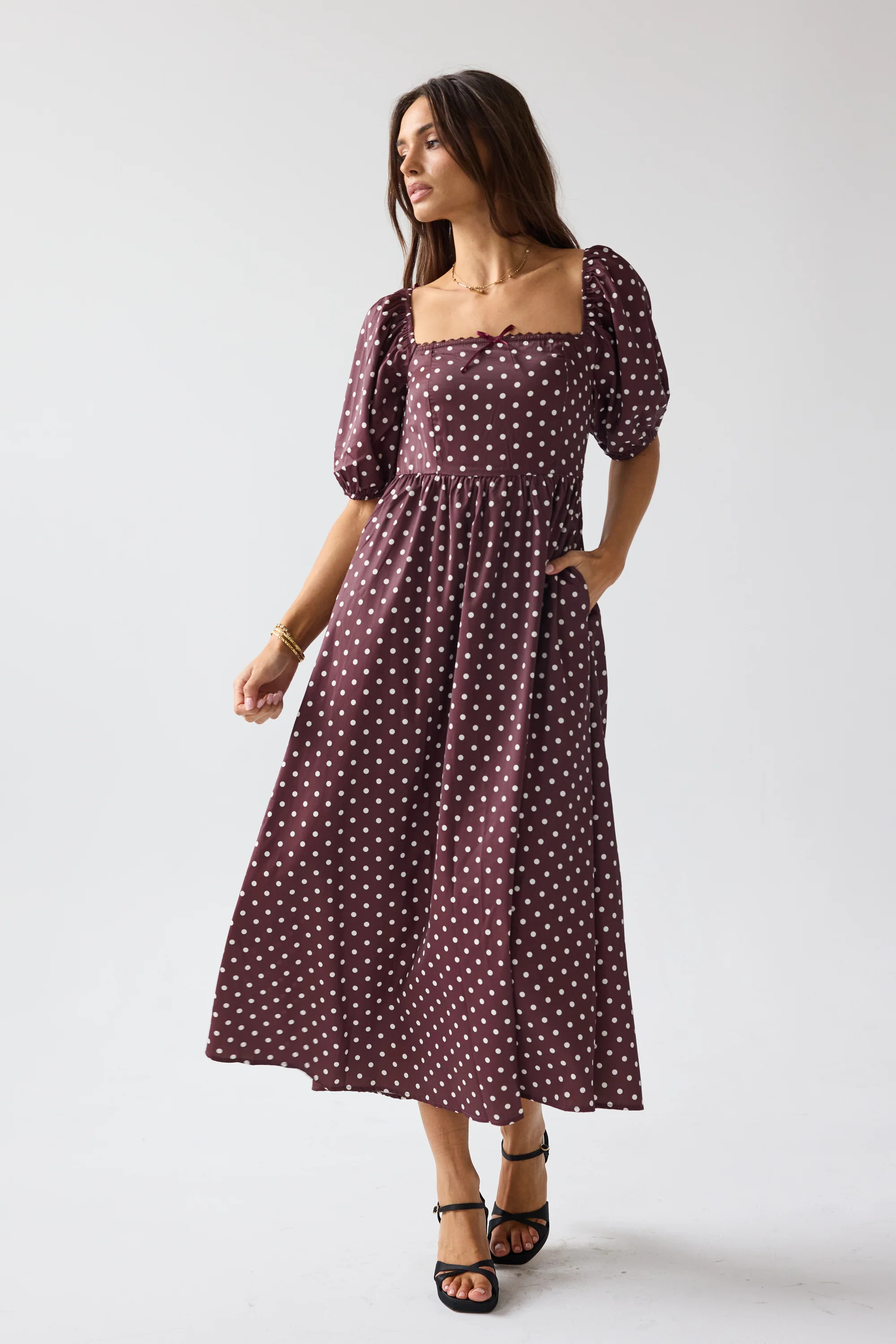 Jersey Polka Dot Midi Dress | Böhme US
