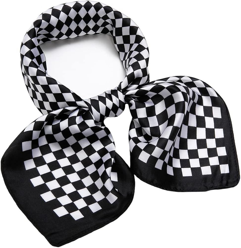 Silk Like Scarf Square Handkerchief Satin Ribbon Neck Scarfs for Women 21"x 21" | Amazon (US)