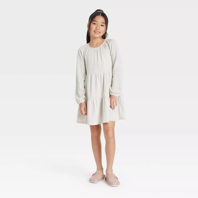 Girls' Tiered Long Sleeve Dress - Cat & Jack™ | Target