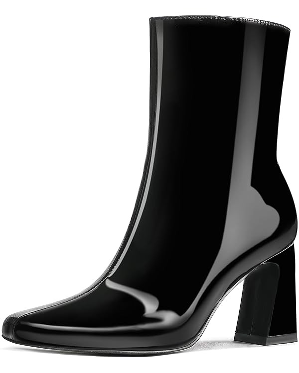 OHXZTX Women's Go Go Boots Fashion Square Toe Mid Calf Boots Fashion Chunky High Heel Booties Sex... | Amazon (US)