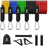 Whatafit 11pc Exercise Bands, Resistance Band Set Workout Bands Carry Bag, Door Anchor, Handles, Ank | Amazon (US)