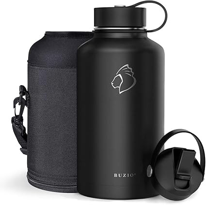 BUZIO Insulated Water Bottle with Straw Lid and Flex Cap, 32oz, 40oz, 64oz, 87oz Modern Double Va... | Amazon (US)