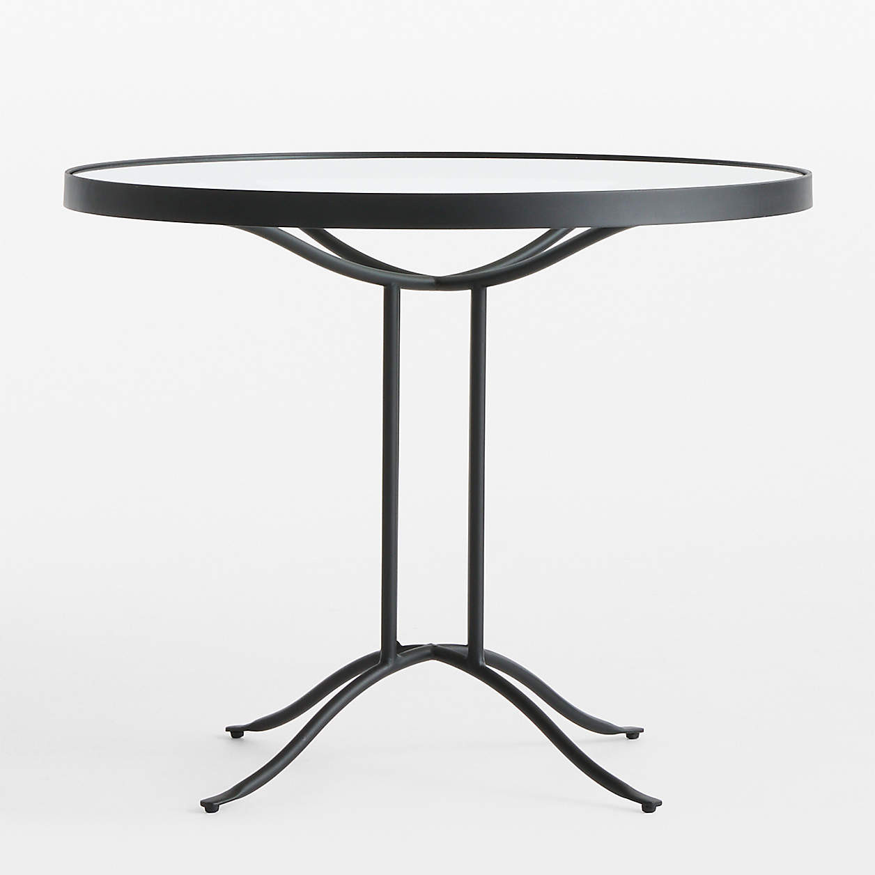 Galleria 35" Metal and Glass Top Outdoor Bistro Table | Crate & Barrel | Crate & Barrel