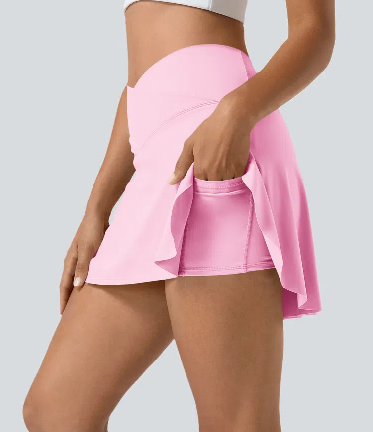 Women’s Everyday Softlyzero™ Airy Crossover 2-in-1 Side Pocket Cool Touch Mini Tennis Skirt-L... | HALARA