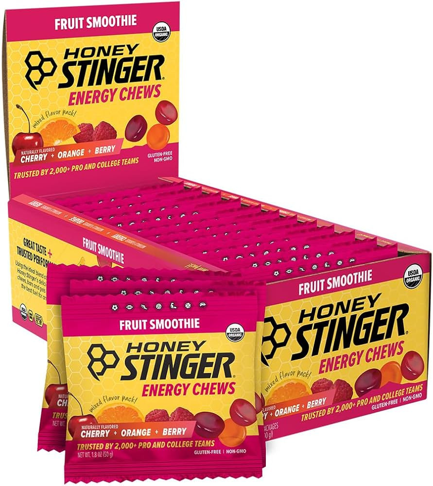 Honey Stinger Organic Fruit Smoothie Energy Chew, Gluten Free & Caffeine Free, for Exercise, Runn... | Amazon (US)